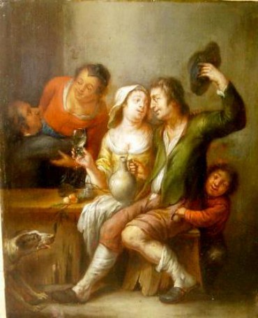 Tableau Huile sur toile XVIIème.siècle , après restaurations, nettoyage et retouches des lacunes